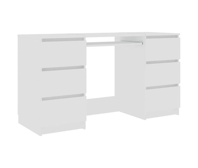 Escritorio - mesa de ordenador de madera contrachapada blanco 140x50x77 cm