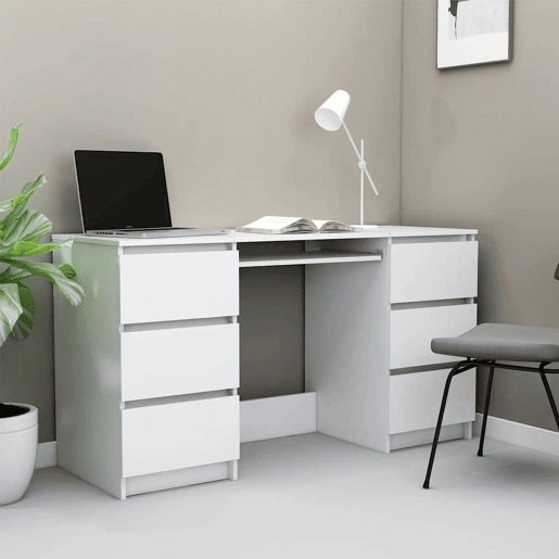 Secretária Escrivaninha de computador - 140x50x77 cm contraplacado branco