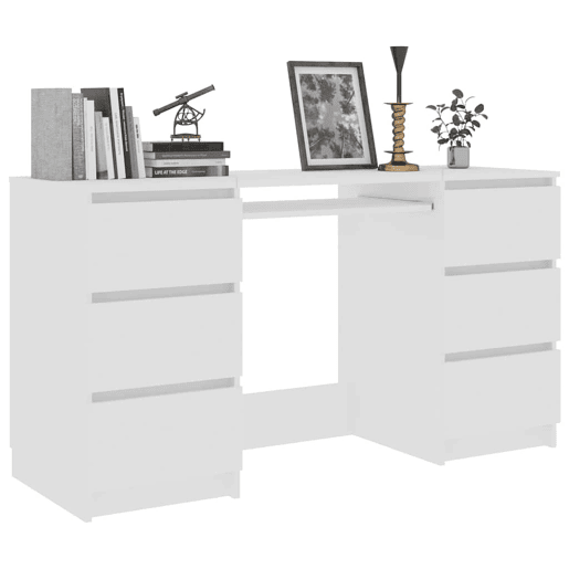 Secretária Escrivaninha de computador - 140x50x77 cm contraplacado branco