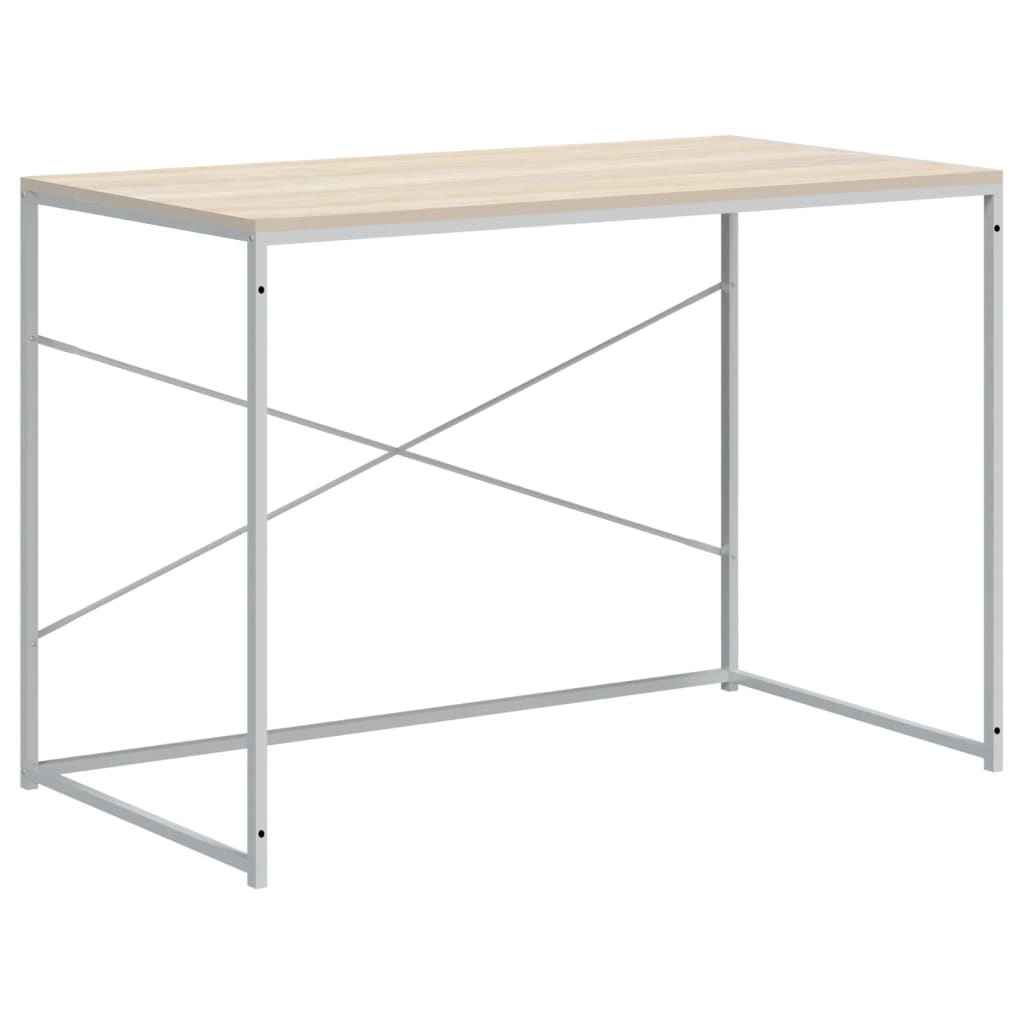 Escritorio - mesa de ordenador de ordenador madera de ingeniería blanco y roble