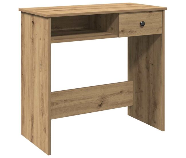 Escritorio - mesa de ordenador de madera de ingeniería roble artesano 80x40x75 cm