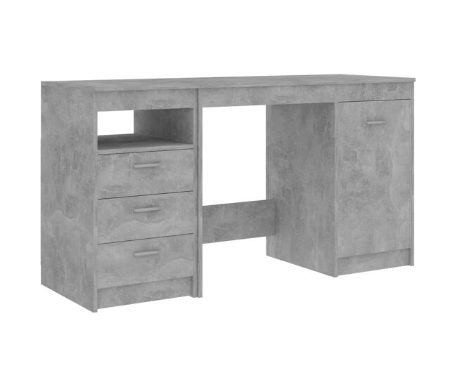 Escritorio - mesa de ordenador de madera de ingeniería gris hormigón 140x50x76 cm