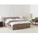 Beliani Cama matrimonial Tela Baronet 183x207 Beliani Cama matrimonial Tela Baronet 183x207 Crema