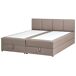 Beliani Cama matrimonial Tela Baronet 183x207 Beliani Cama matrimonial Tela Baronet 183x207 Crema