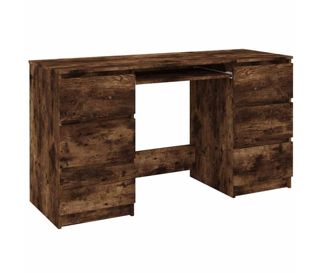 Escritorio - mesa de ordenador madera contrachapada roble ahumado 140x50x77 cm