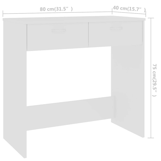 Secretária Escrivaninha de computador - 80x40x75 cm derivados de madeira branco