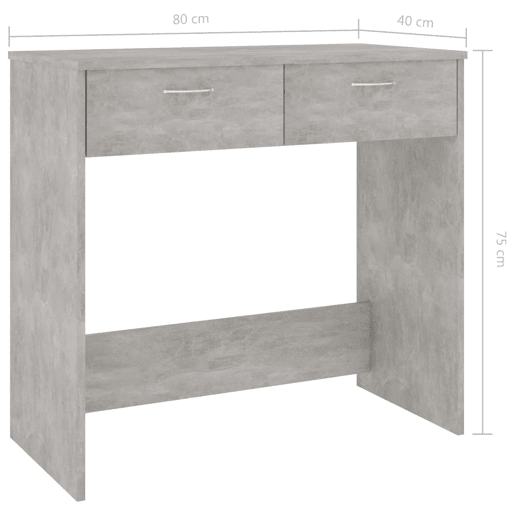 Secretária Escrivaninha de computador - 80x40x75 cm derivados de madeira cinzento cimento