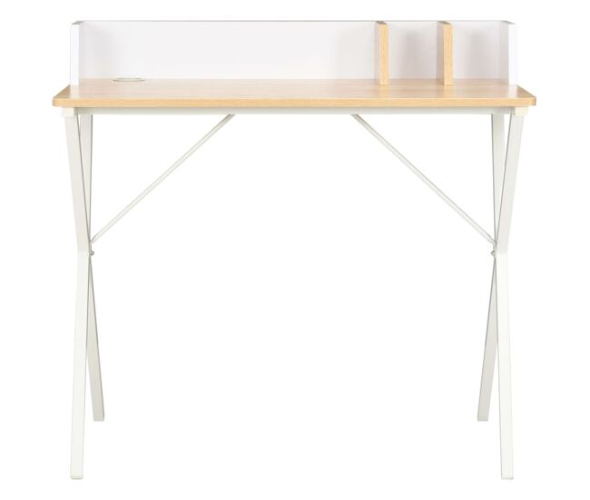 Escritorio - mesa de ordenador blanco y natural 80x50x84 cm