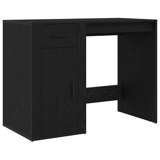 Secretária Escrivaninha de computador - Carvalho Preto 100 x 49 x 75 cm Madeira processada