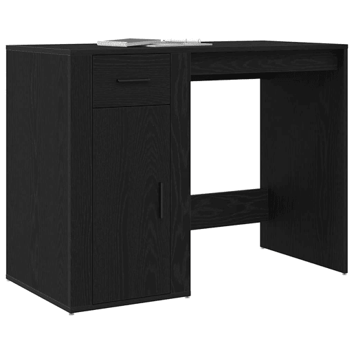 Secretária Escrivaninha de computador - Carvalho Preto 100 x 49 x 75 cm Madeira processada