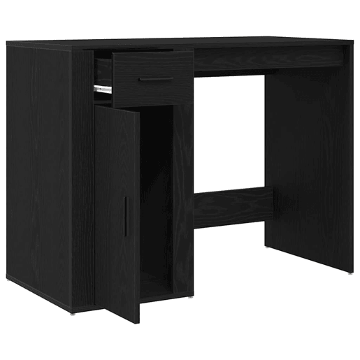 Secretária Escrivaninha de computador - Carvalho Preto 100 x 49 x 75 cm Madeira processada