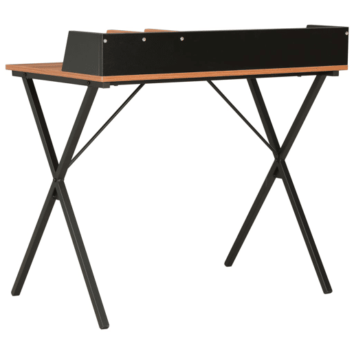 Secretária Escrivaninha de computador - 80x50x84 cm preto e castanho