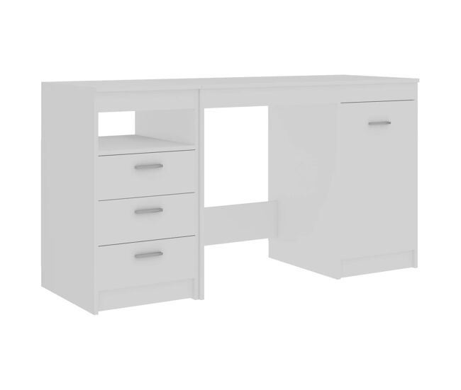 Escritorio - mesa de ordenador de madera contrachapada blanco 140x50x76 cm