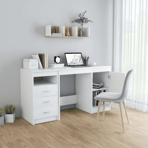 Secretária Escrivaninha de computador - 140x50x76 cm contraplacado branco