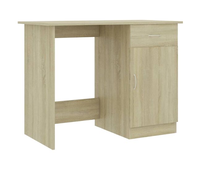 Escritorio - mesa de ordenador madera contrachapada color roble sonoma 100x50x76 cm