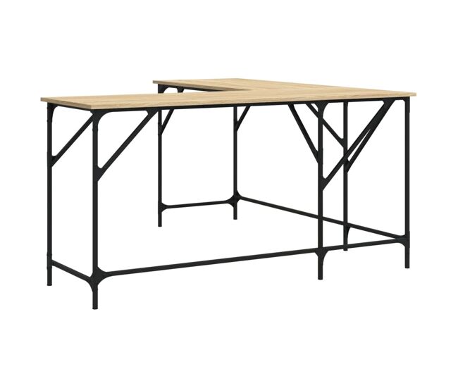 Escritorio - mesa de ordenador madera de ingeniería roble sonoma 149x149x75 cm