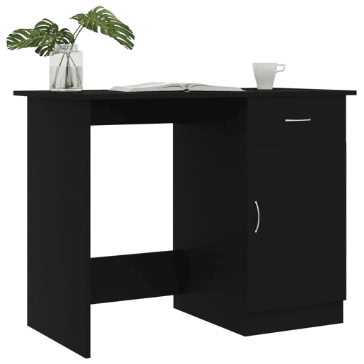 Secretária Escrivaninha de computador - 100x50x76 cm derivados de madeira preto