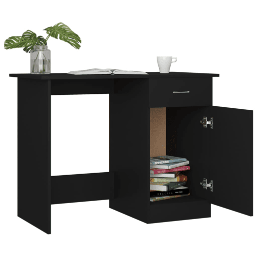 Secretária Escrivaninha de computador - 100x50x76 cm derivados de madeira preto