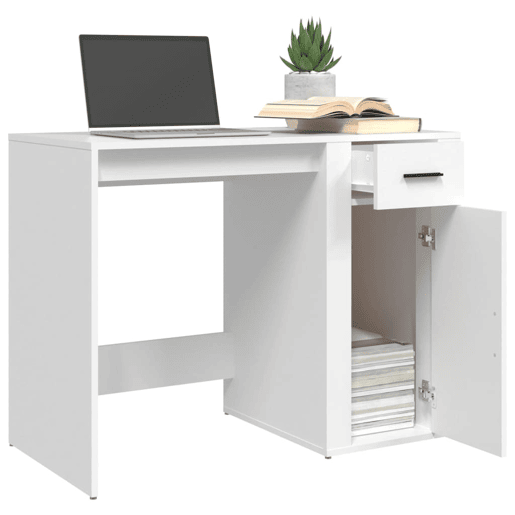 Secretária Escrivaninha de computador - 100x49x75 cm derivados de madeira branco