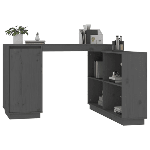 Secretária Escrivaninha de computador - 110x50x75 cm madeira de pinho maciça cinzento