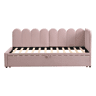 Sofá-cama multifuncional 90180x200 cm - design em L, cama para crianças ou convidados, rosa veludo