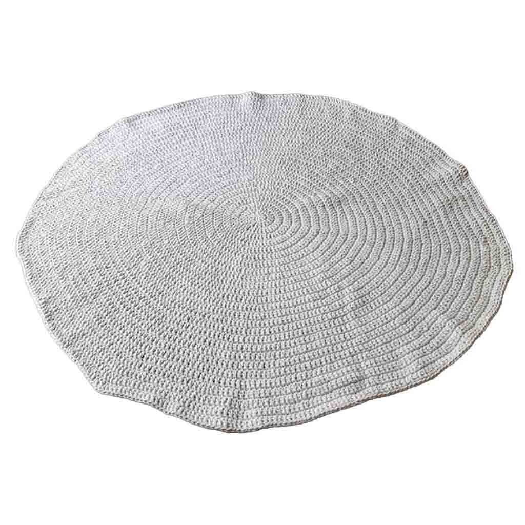 Alfombra redonda trenzada blanca d150x1h cm