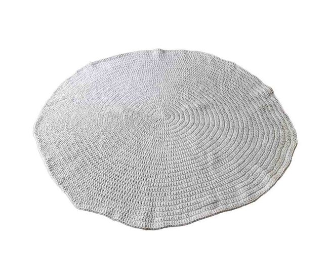 Alfombra redonda trenzada blanca d150x1h cm