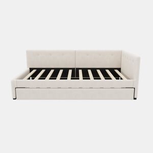 Cama Daybett 90x200 cm - Cama de día con cama adicional, sofá cama, cama individual, estilo minimalista - Beige