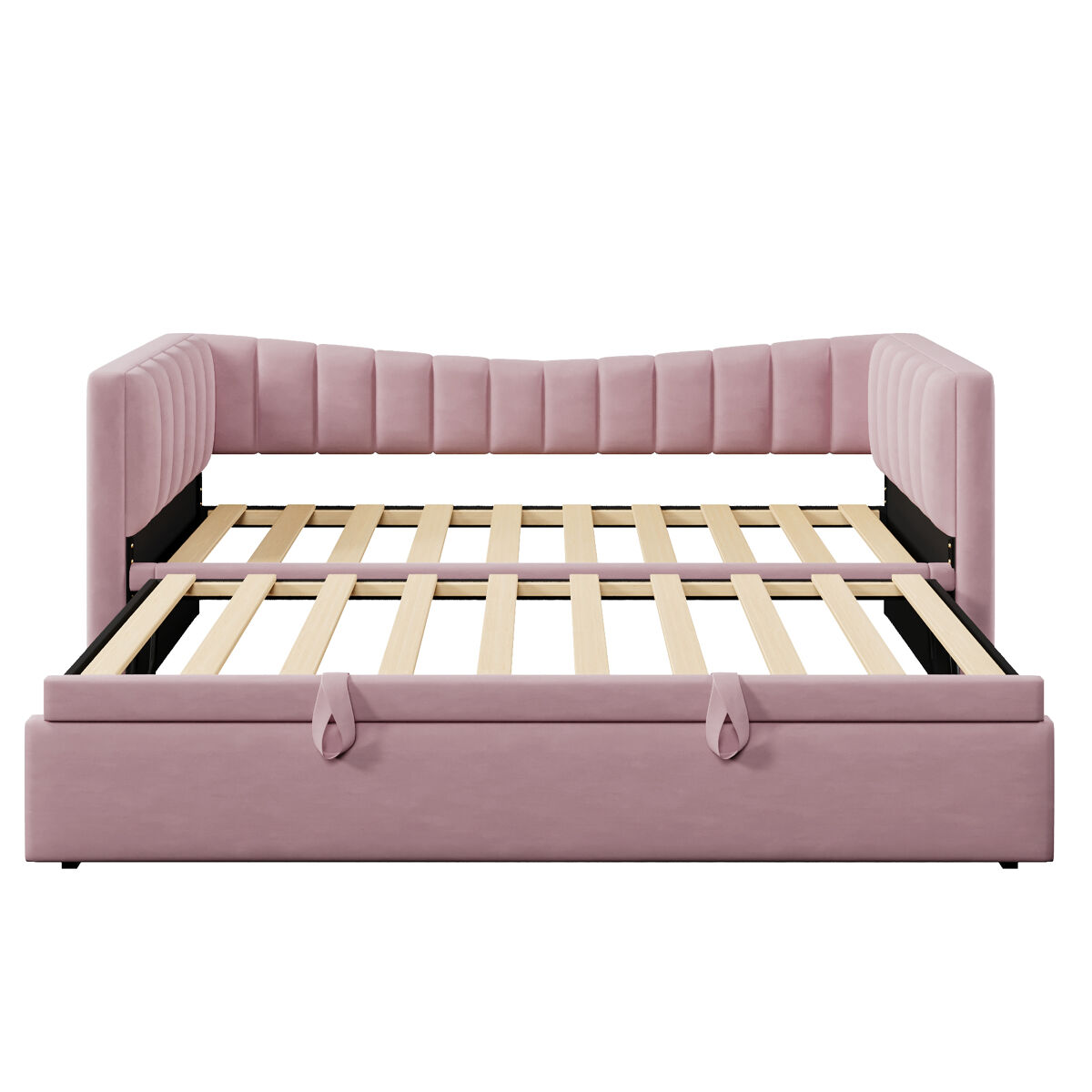 Sofá cama, 90 x 200 cm (180 x 200 cm) - cama individual, cama doble, con cama extraíble, estilo minimalista, rosa
