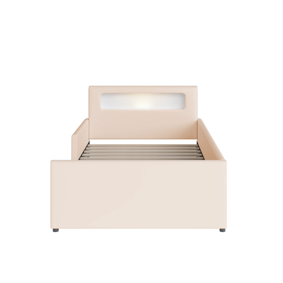 Cama infantil 90x200 cm - con luz nocturna, puerto usb, con compartimentos de almacenamiento, laterales elevados para seguridad, cama sencilla, para