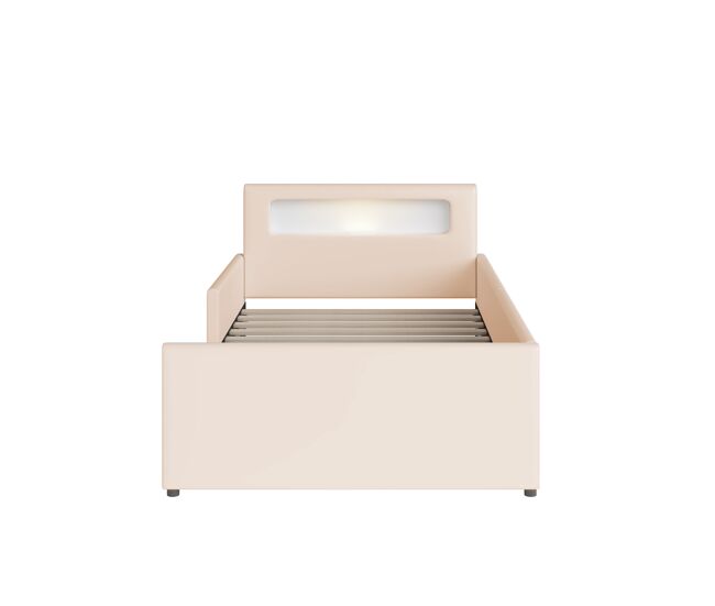 Cama infantil 90x200 cm - con luz nocturna, puerto usb, con compartimentos de almacenamiento, laterales elevados para seguridad, cama sencilla, para