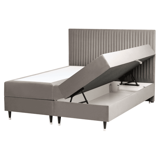 Beliani Cama continental com arrumação Veludo DAME