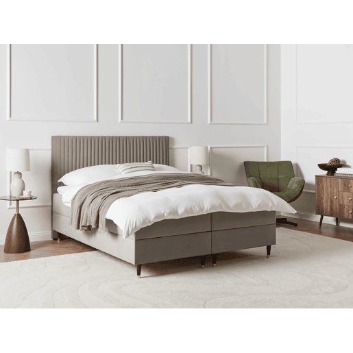 Beliani Cama continental com arrumação Veludo DAME
