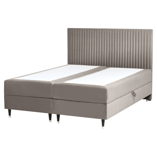 Beliani Cama continental com arrumação Veludo DAME
