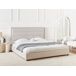 Beliani Cama de agua Tela Rouen 188x214 Beliani Cama de agua Tela Rouen 188x214 Beige