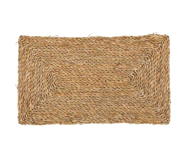 Felpudo de fibra marrón 60x35x1.2h cm