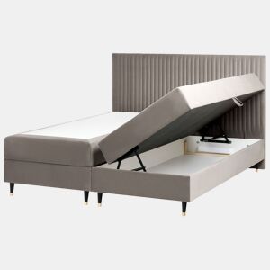 Beliani Cama continental com arrumação Veludo DAME