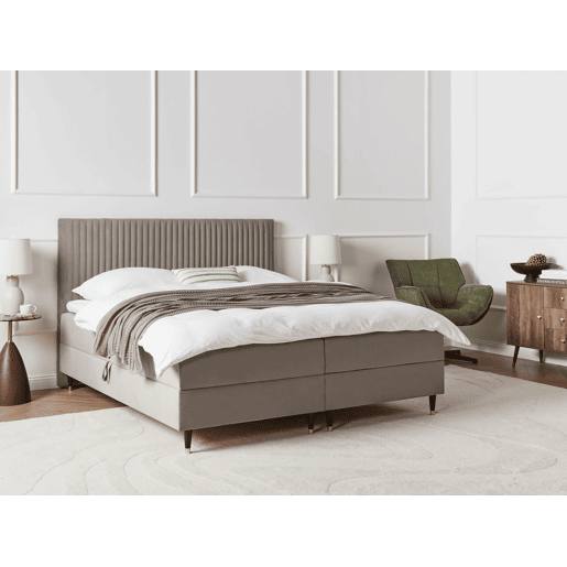 Beliani Cama continental com arrumação Veludo DAME