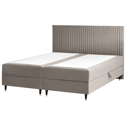 Beliani Cama continental com arrumação Veludo DAME