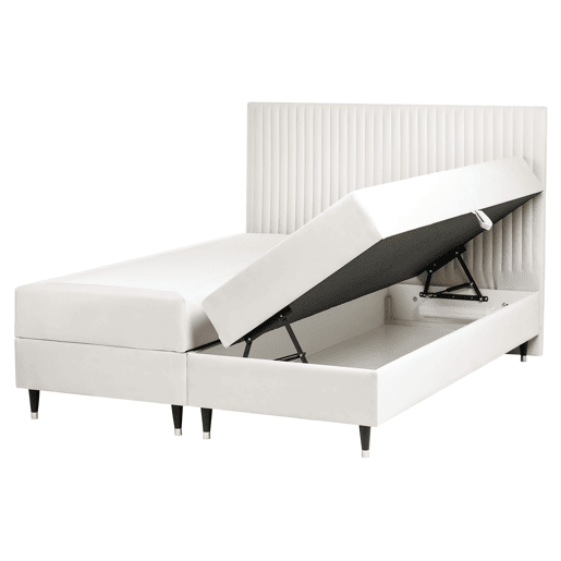 Beliani Cama continental com arrumação Veludo DAME Beliani Cama continental com arrumação Veludo DAME