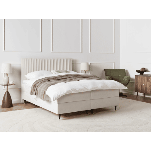 Beliani Cama continental com arrumação Veludo DAME Beliani Cama continental com arrumação Veludo DAME