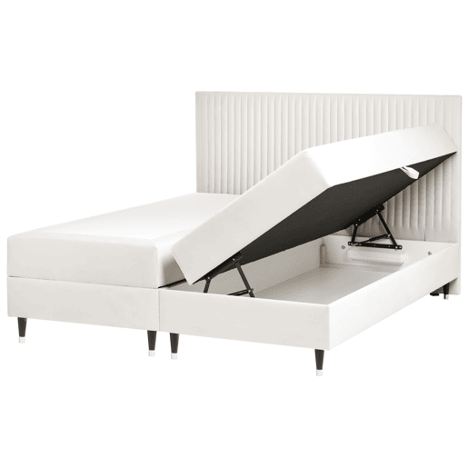 Beliani Cama continental com arrumação Veludo DAME