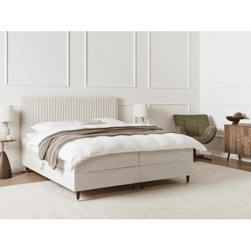 Beliani Cama continental com arrumação Veludo DAME