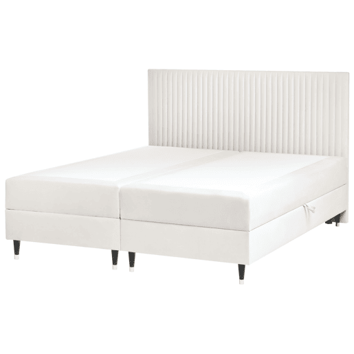 Beliani Cama continental com arrumação Veludo DAME