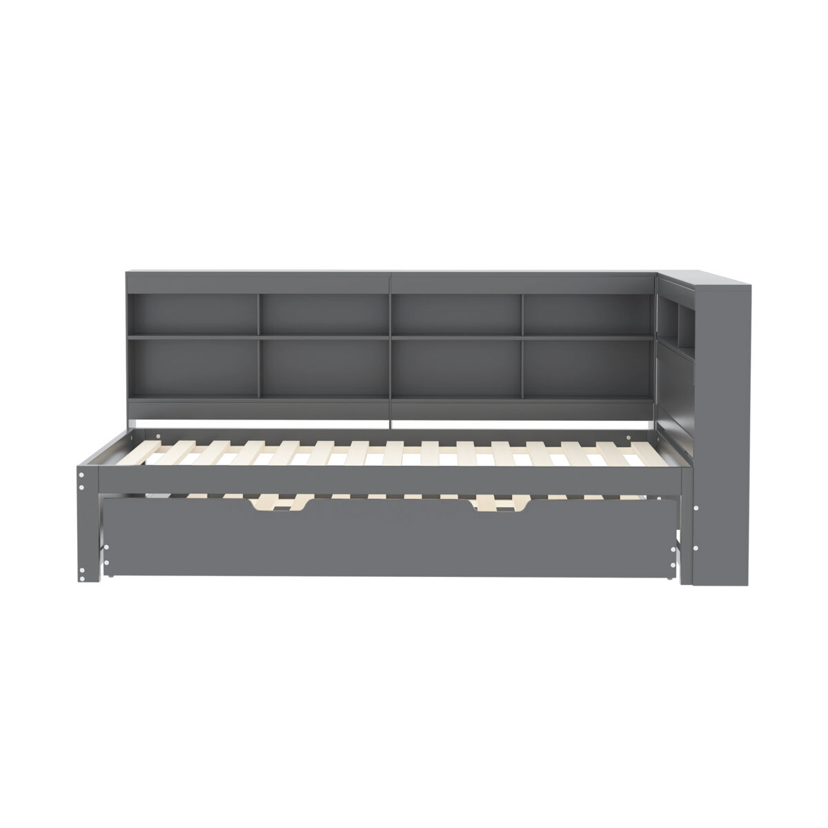 sofa cama 90x200 - cama extraible 90x190 con puerto usb y varios compartimentos - gris