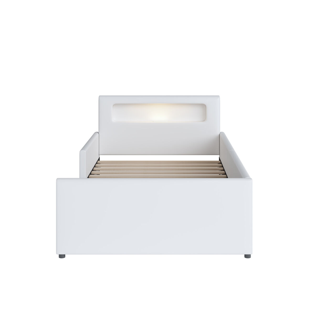 Cama infantil 90x200 cm - con luz nocturna y puerto usb, con compartimentos de almacenamiento, laterales elevados para seguridad, cama individual