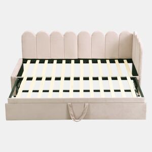 Sofá-cama 90180x200 cm - Multifuncional em L, design compacto, ideal para crianças ou convidados - Bege