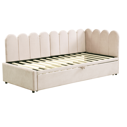 Sofá-cama 90180x200 cm - Multifuncional em L, design compacto, ideal para crianças ou convidados - Bege