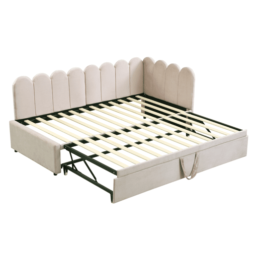 Sofá-cama 90180x200 cm - Multifuncional em L, design compacto, ideal para crianças ou convidados - Bege