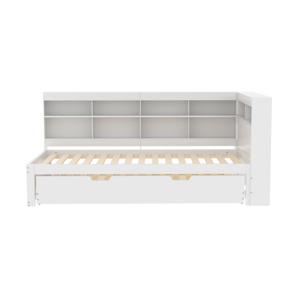 Sofá cama 90x200 - cama extensible 90x190 con usb y varios compartimentos - blanco